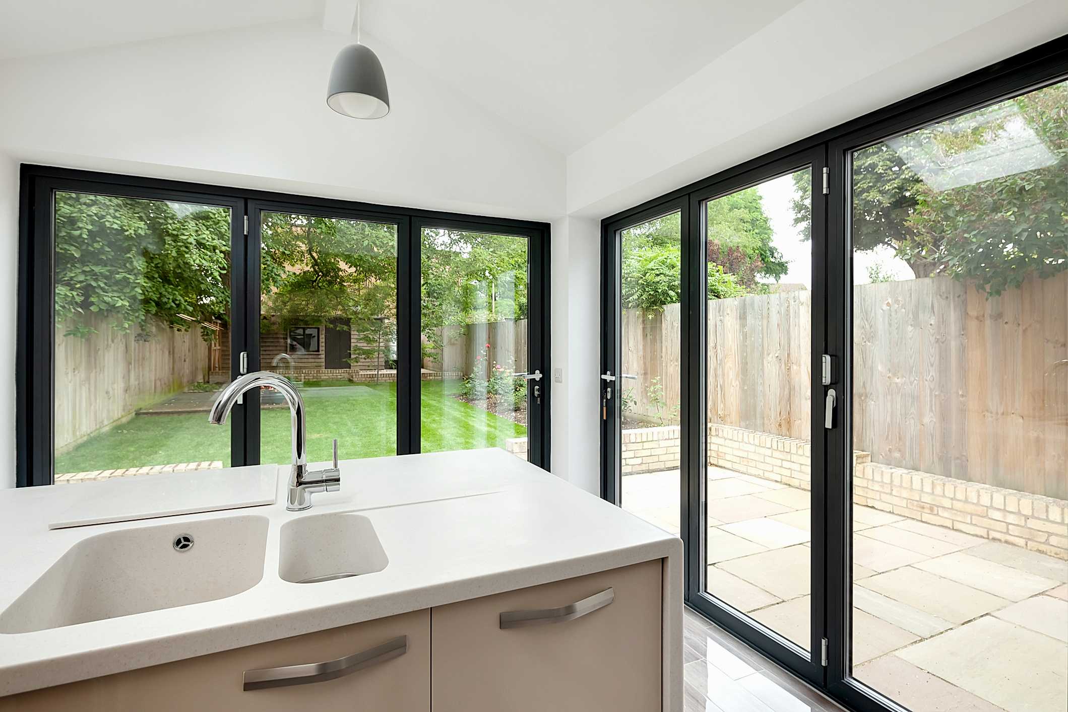 Beautiful living room with new windows